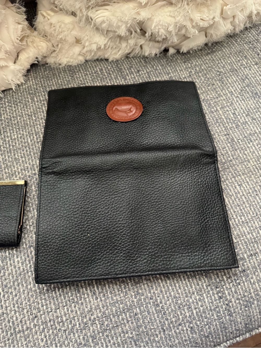 Vintage Dooney and Bourke Black Pebbled Leather Checkbook Wallet and Coin Clutch - Picture 8 of 8